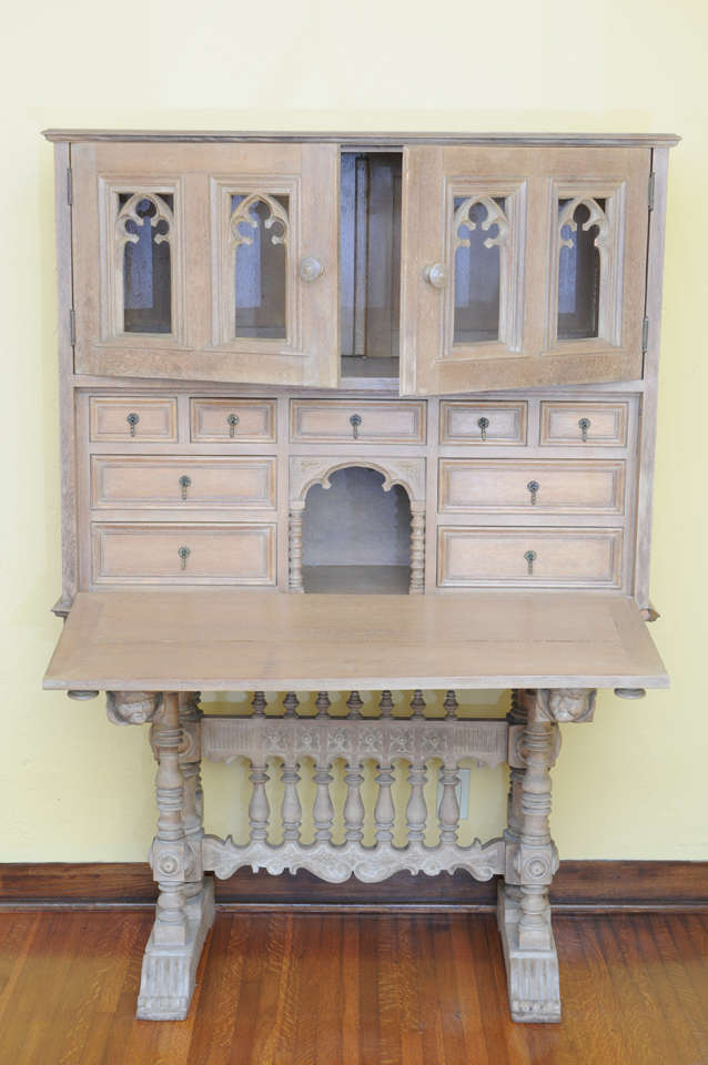 Hand carved Spanish Revival Secretary desk attributed to Addison Mizner.  Reduced from $2,800.00.

Please feel free to contact us directly for a shipping quote or any additional information by clicking 