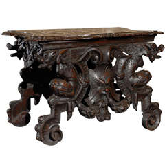 An Italian 20th C. Carved Wood Side Table - SOLD