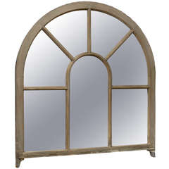 French Window Frame Palladium Painted Wood Mirror
