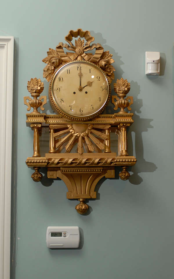 Gustavian A 19th C. Swedish Wall Clock