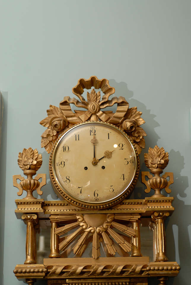 Gilt A 19th C. Swedish Wall Clock