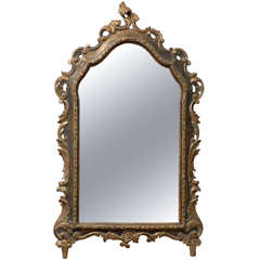 An Italian Style Painted Carved Wood Mirror