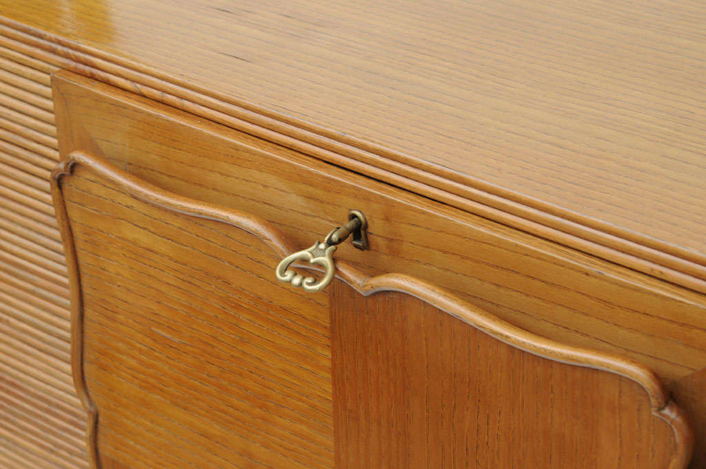 Art Deco Style Italian Wooden Cabinet, Sideboard with Tapered Legs 1