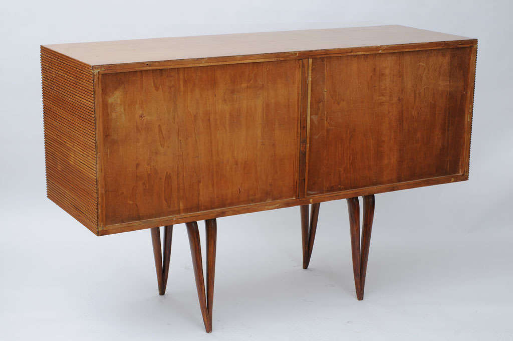 Art Deco Style Italian Wooden Cabinet, Sideboard with Tapered Legs 6