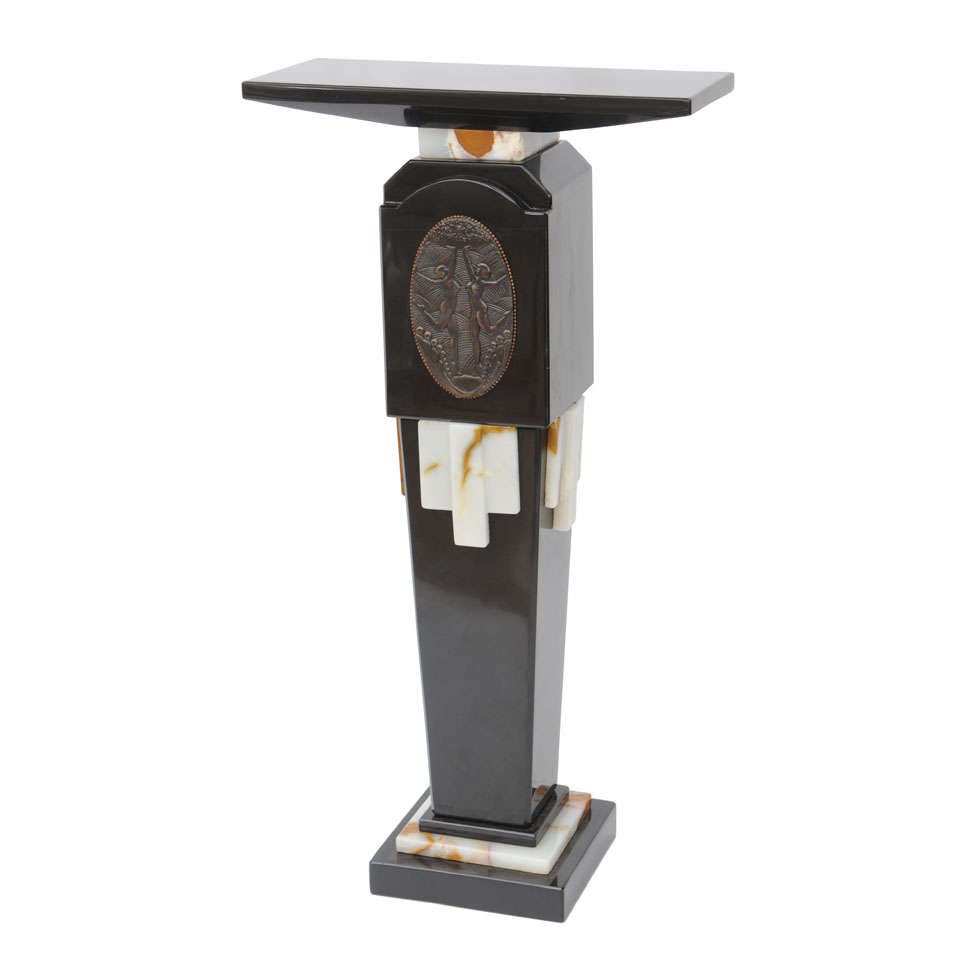 Art Deco Pedestal in Marble at 1stDibs