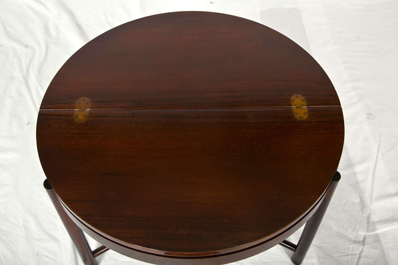 Rosewood And Suede Danish Sewing Table by Rolf Rastad and Adolf Reiling For Sale 6