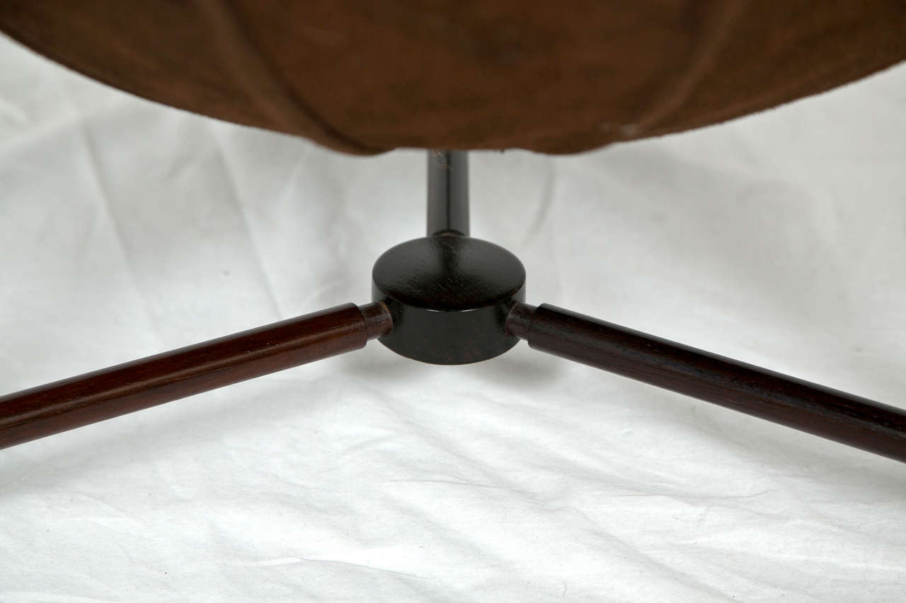 Rosewood And Suede Danish Sewing Table by Rolf Rastad and Adolf Reiling For Sale 1