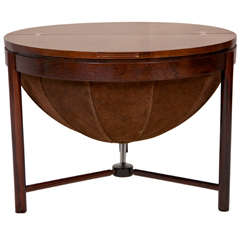 Rosewood And Suede Danish Sewing Table by Rolf Rastad and Adolf Reiling