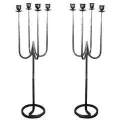 Pair of Iron Floor Candelabras