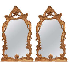 Pair of 19th C Chinoiserie Mirrors
