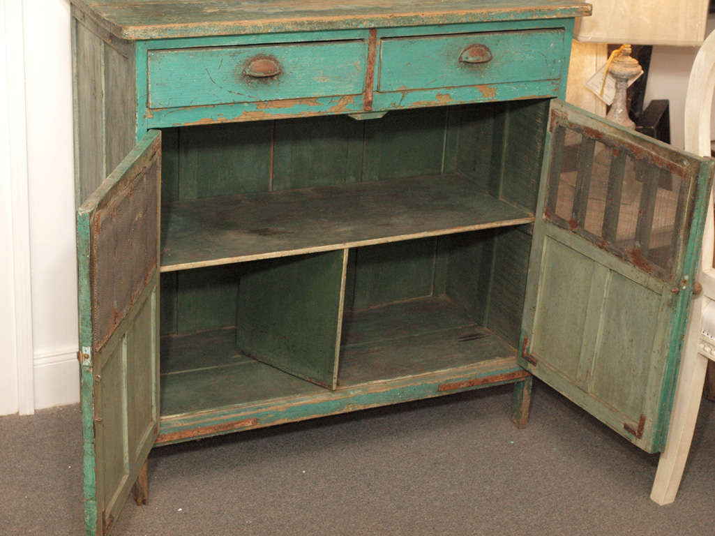 19th Century Late 19th c. Painted Rustic Argentinian Cupboard