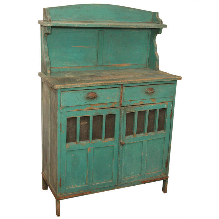 Late 19th c. Painted Rustic Argentinian Cupboard
