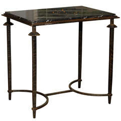 Table in Iron with Original Marble Top