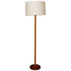 Leather Strapped Floor lamp by Jo Hammerborg , Denmark 1950