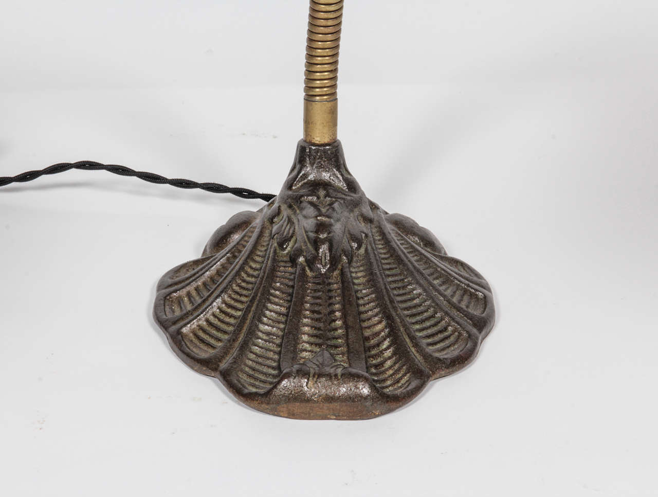 antique gooseneck brass lamp