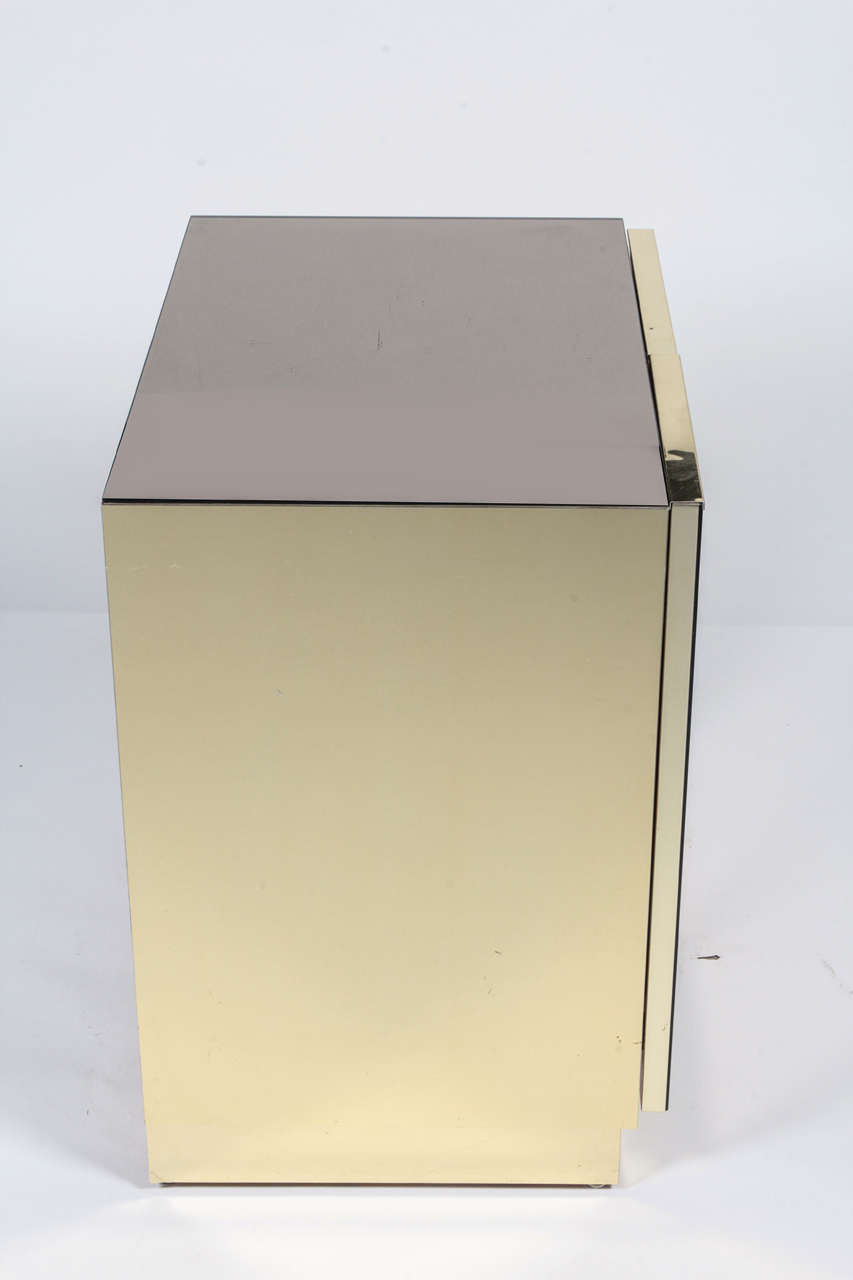 Late 20th Century Pair of 1970s Pierre Cardin-Style Mirrored Nighstands