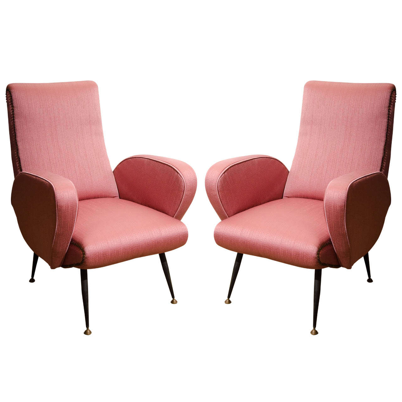 Pair of 1950s Italian Armchairs in the Style of Gianfranco Frattini