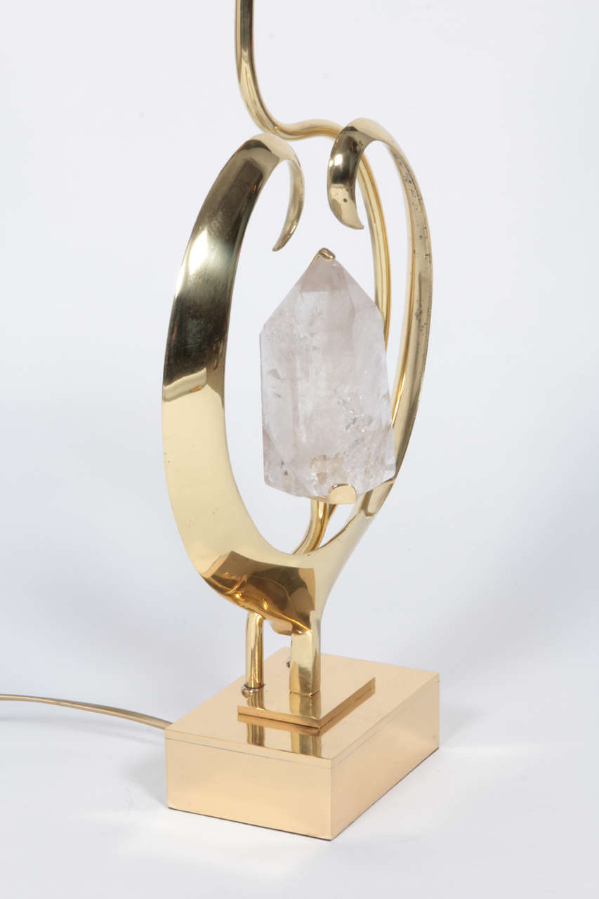 Laiton Paire de lampes par Willy Daro en vente