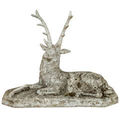 Lying Deer in Composite Stone Circa 1920