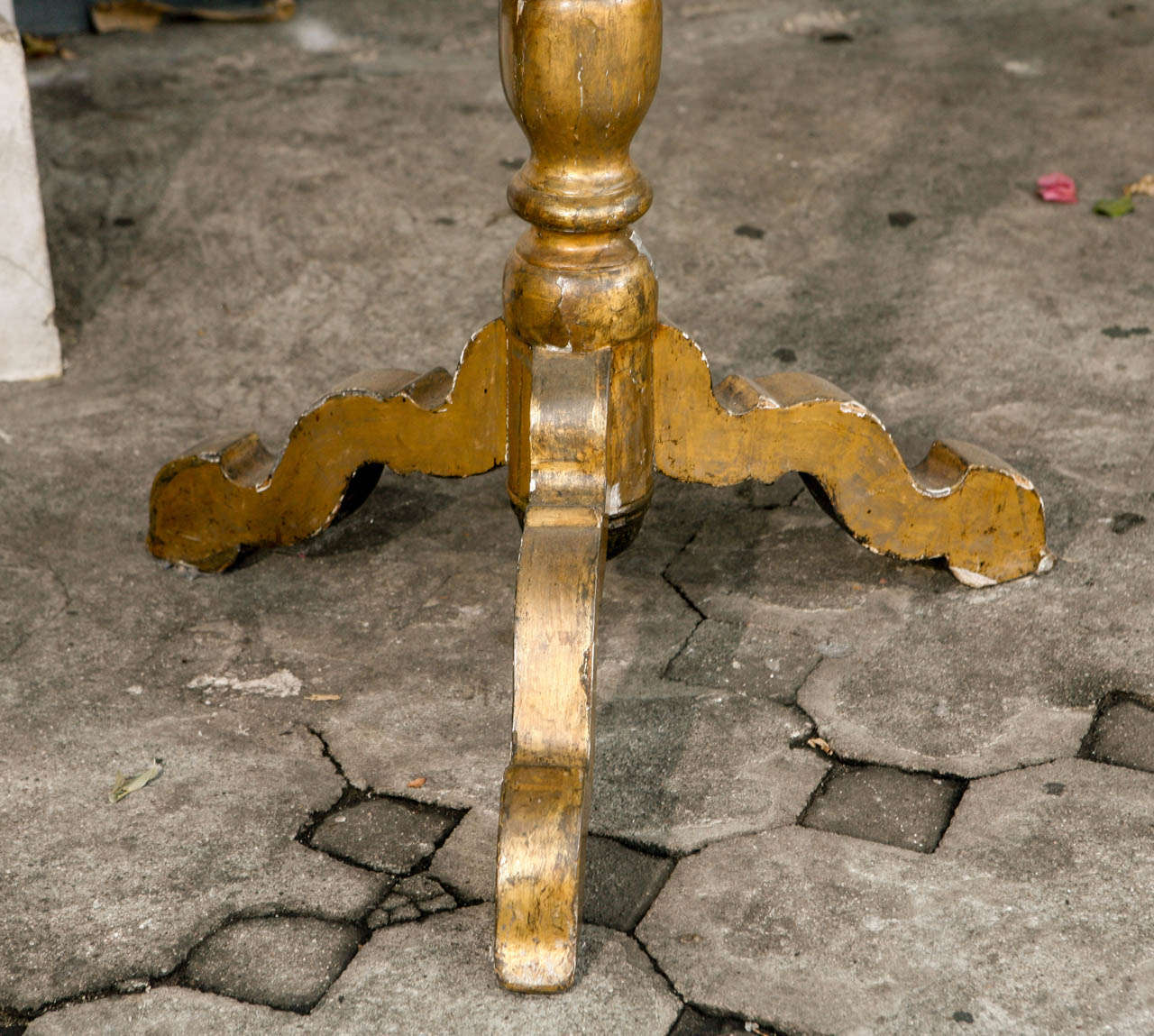 18th Century and Earlier 18th Century Italian Giltwood Hand-Painted Flip-Top Table For Sale