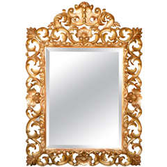 19th Century  Italian Giltwood Mirror