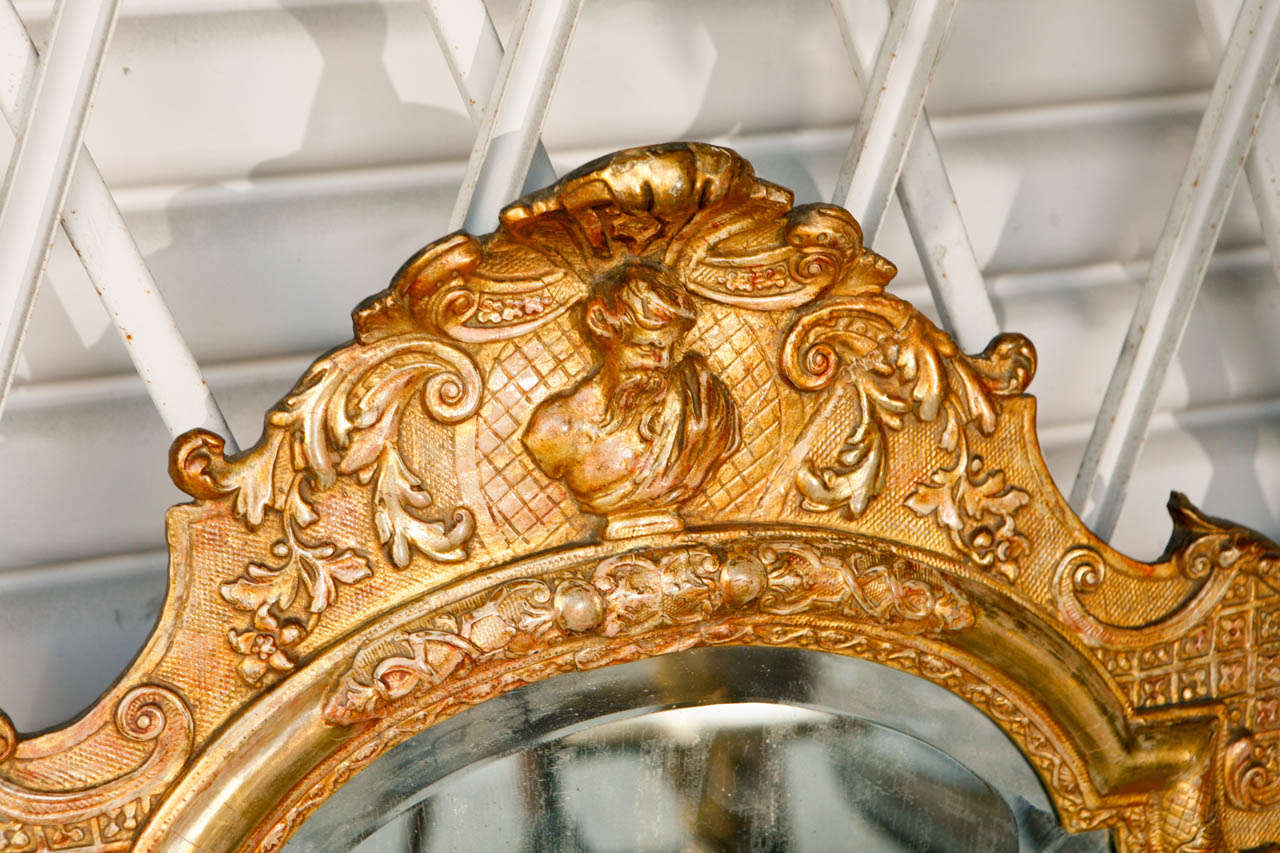 Gesso 19th Century English Giltwood Mirror