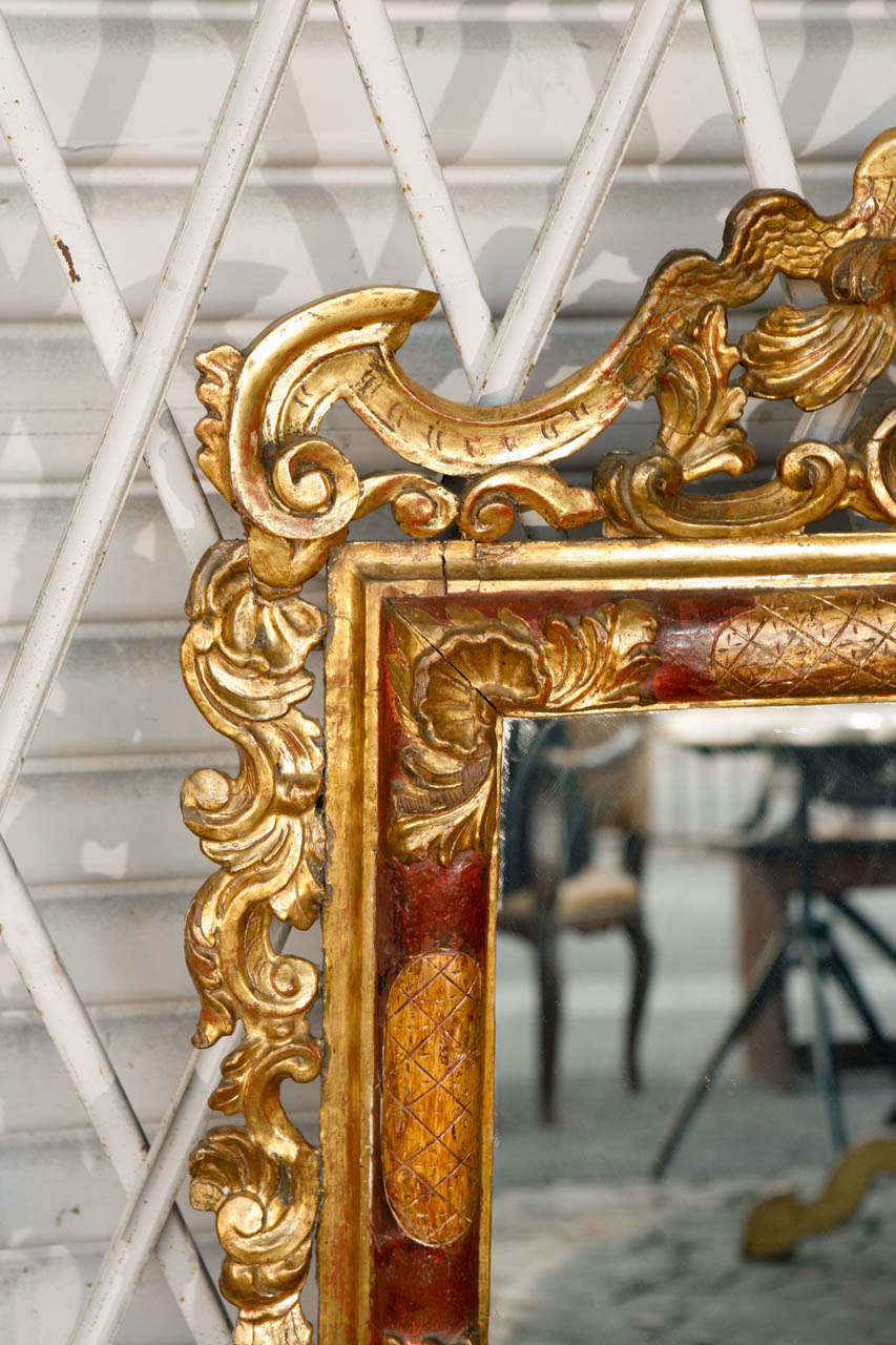 Early 19th Century Italian Giltwood Mirror In Good Condition For Sale In Los Angeles, CA