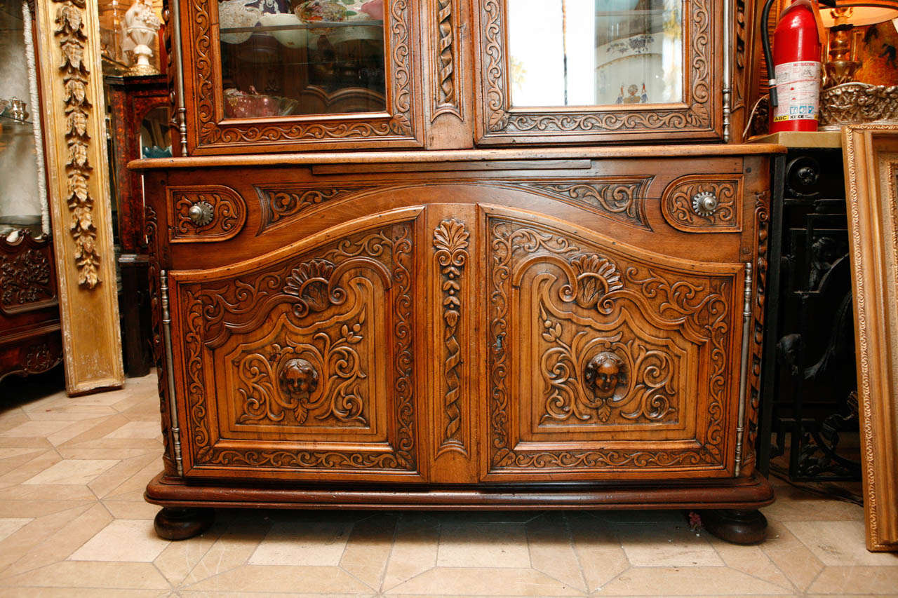 18th Century French Walnut Two-Part Cabinet For Sale 1