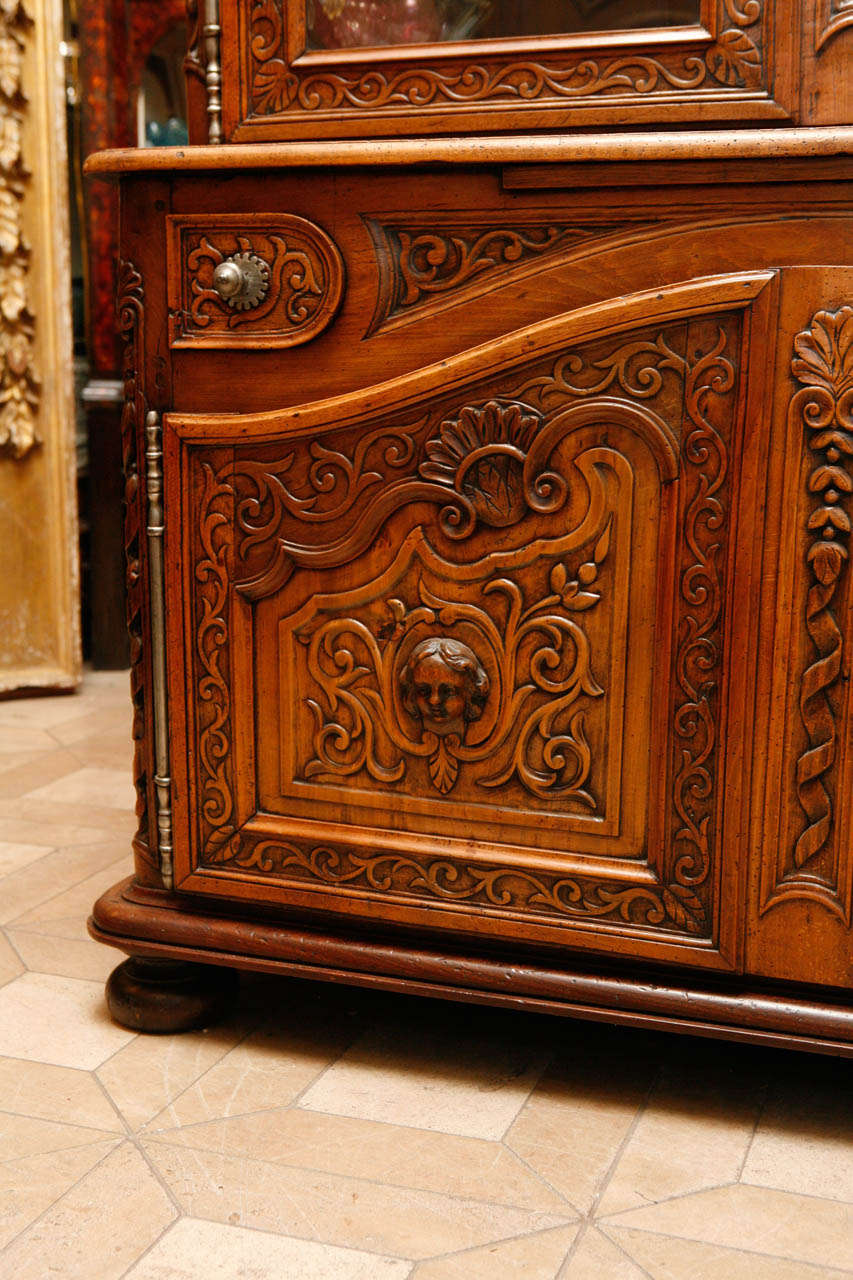 18th Century French Walnut Two-Part Cabinet For Sale 2