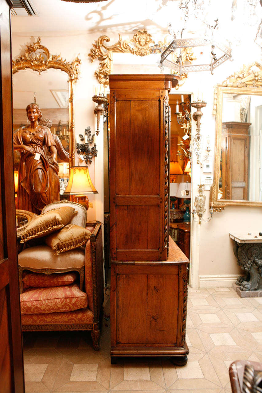 18th Century French Walnut Two-Part Cabinet For Sale 4