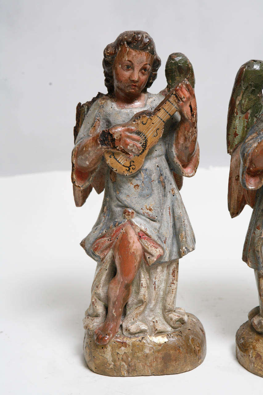 18th Century and Earlier 18th Century Pair of Italian Angels