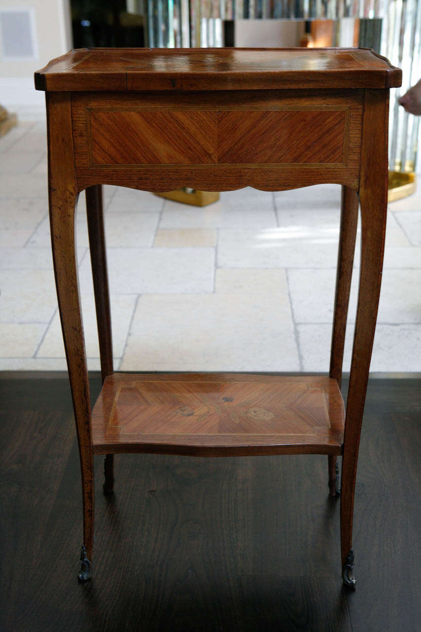 19th Century French Walnut Occasional Table with Single Drawer