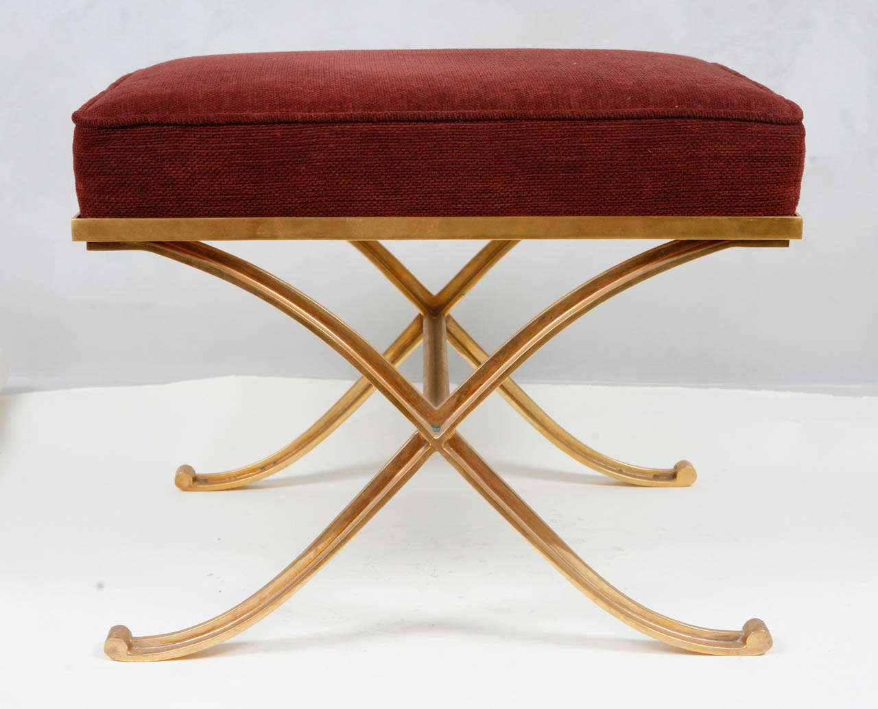 Single Mid-Century French Bronze X Stool In Excellent Condition In Los Angeles, CA