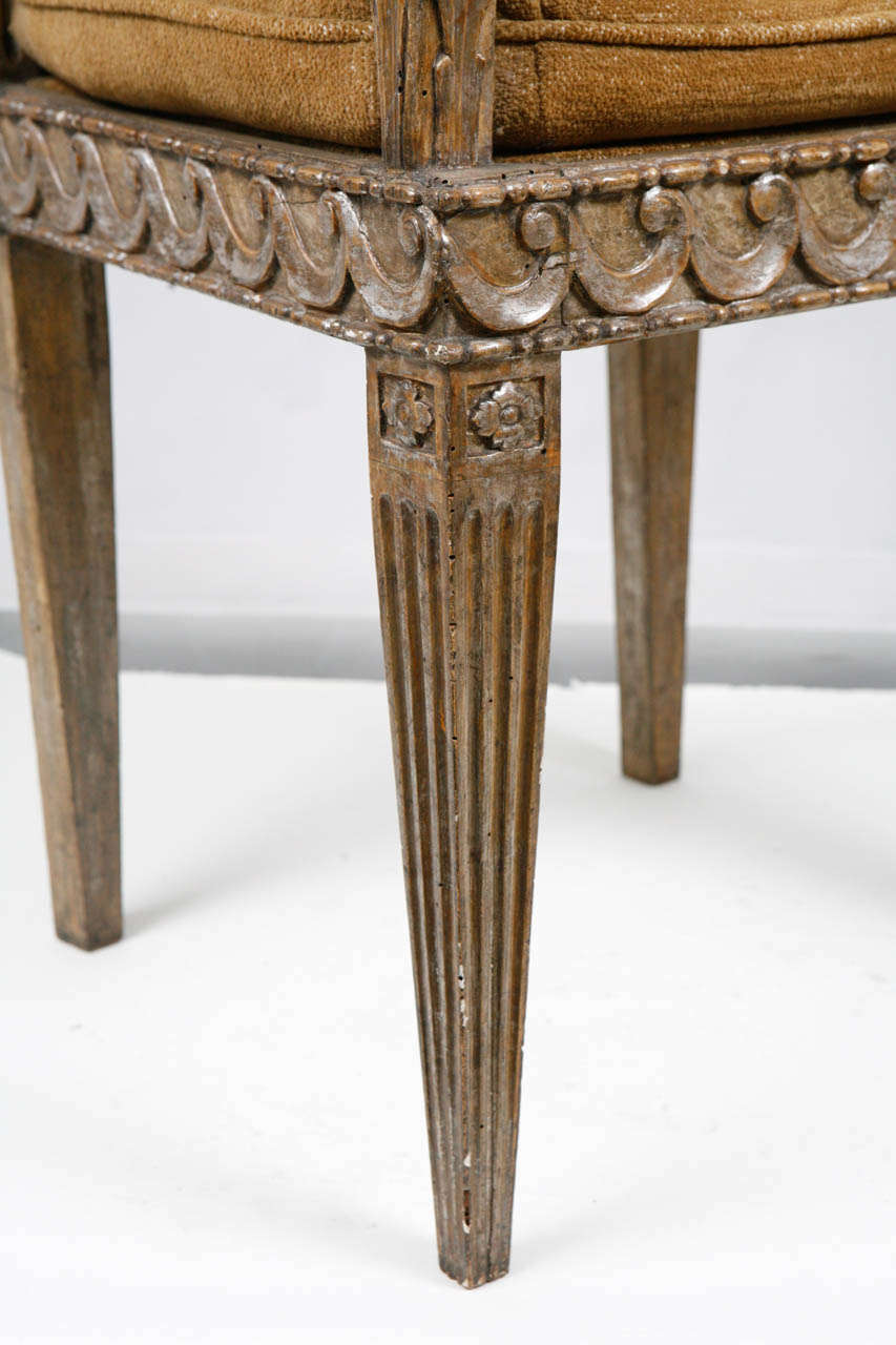 18th Century and Earlier Group of Four 18th Century Italian Armchairs For Sale