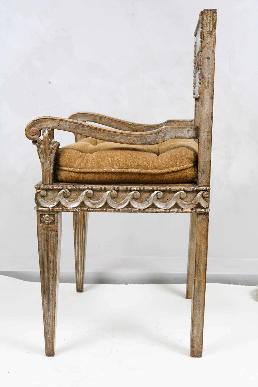 Group of Four 18th Century Italian Armchairs For Sale 1