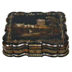 19th Century English Papier-Mâché Box