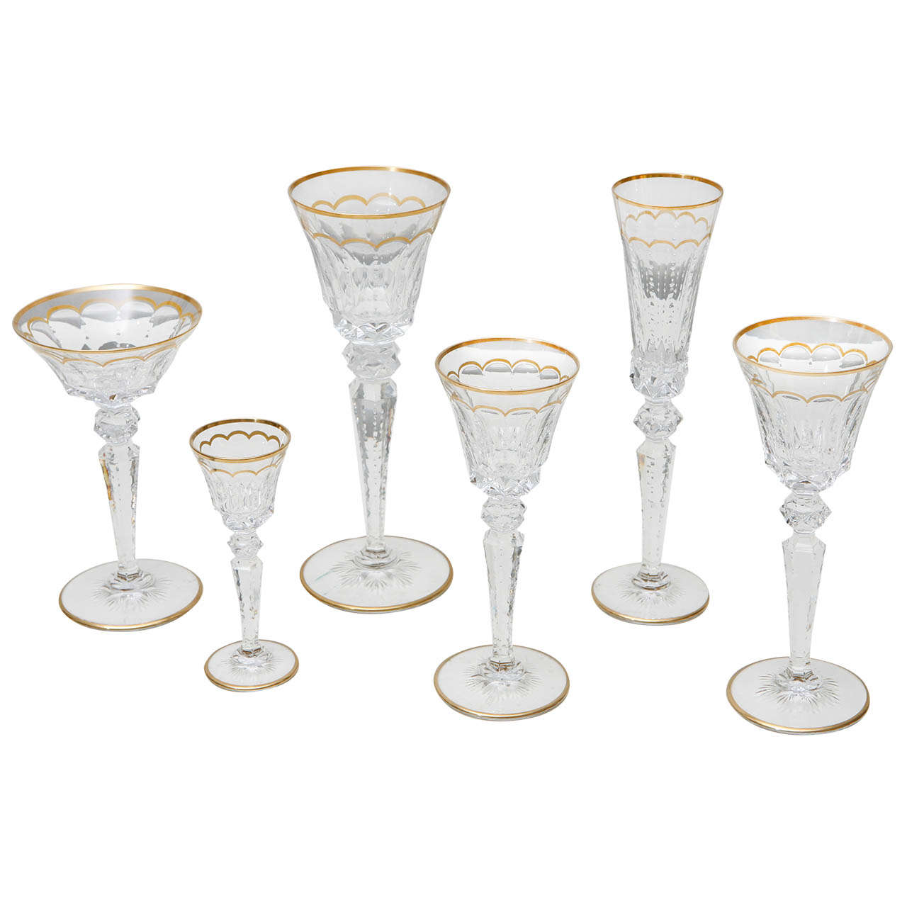 Saint-Louis set of 175 Cut Crystal Glasses