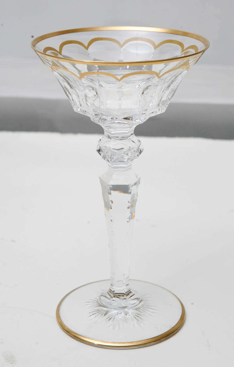 Cut Glass Saint-Louis set of 175 Cut Crystal Glasses For Sale