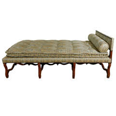 18th Century French Walnut Os du Mouton Chaise Longue