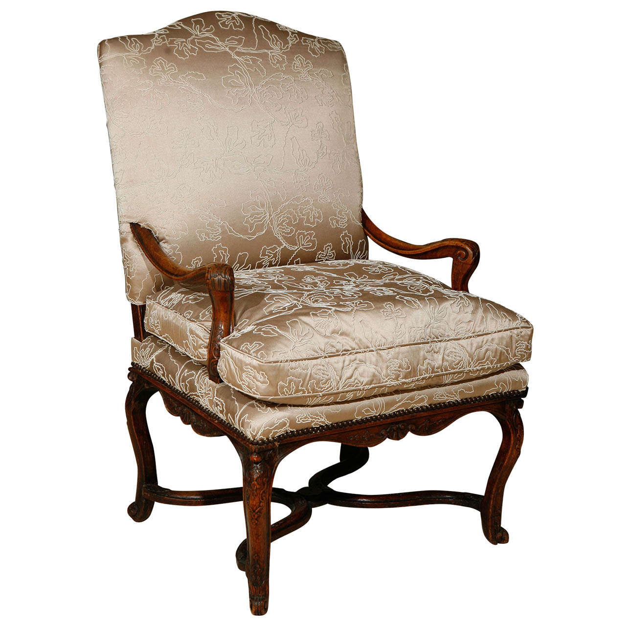 18th Century French Regence Single Walnut Armchair