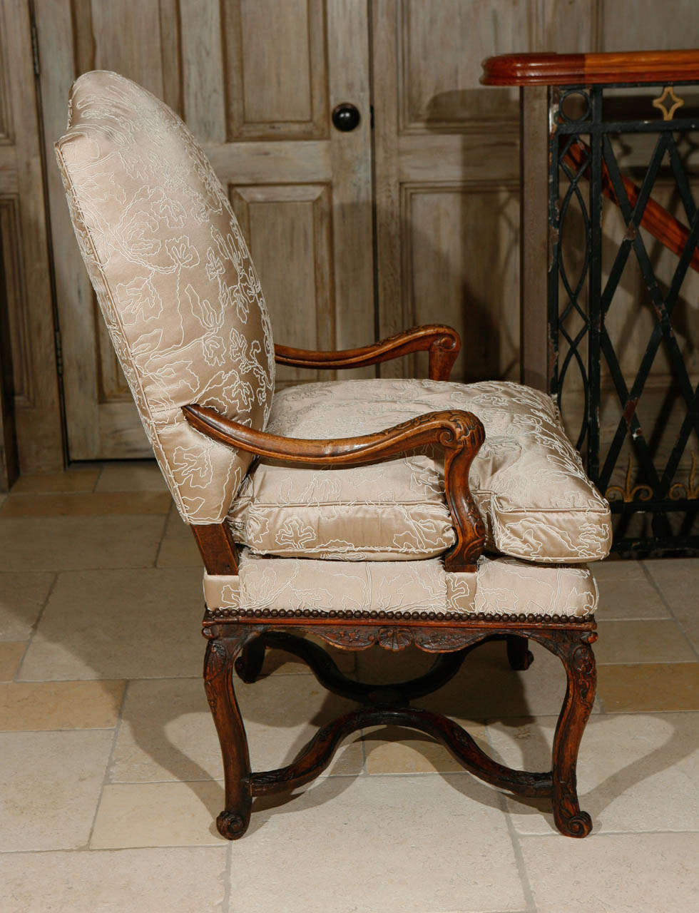 18th Century and Earlier 18th Century French Regence Single Walnut Armchair