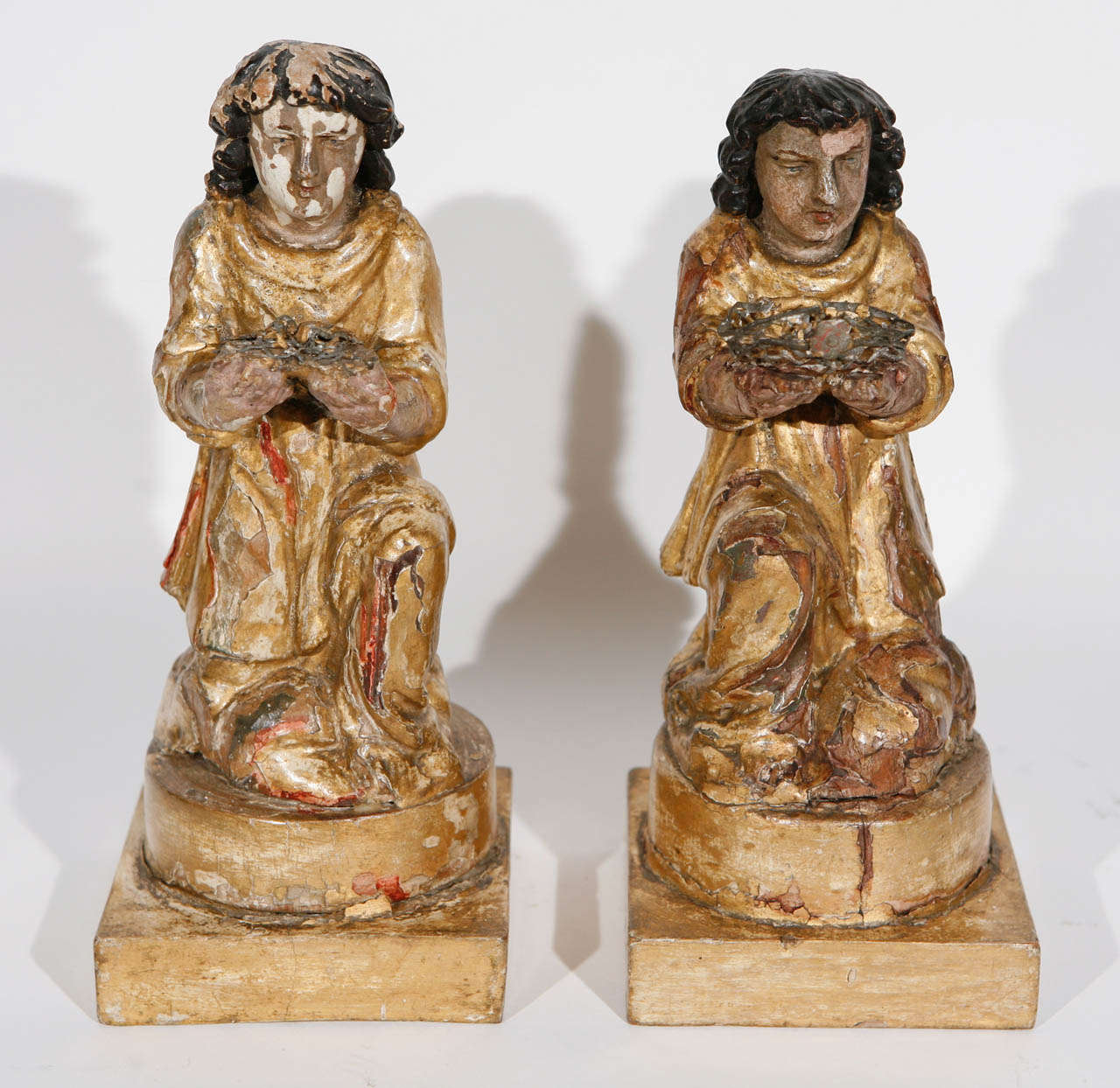 Pair of 18th Century Italian Carved Giltwood Saints
