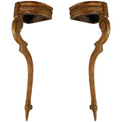 Pair of 19th Century French Giltwood Miniature Consoles