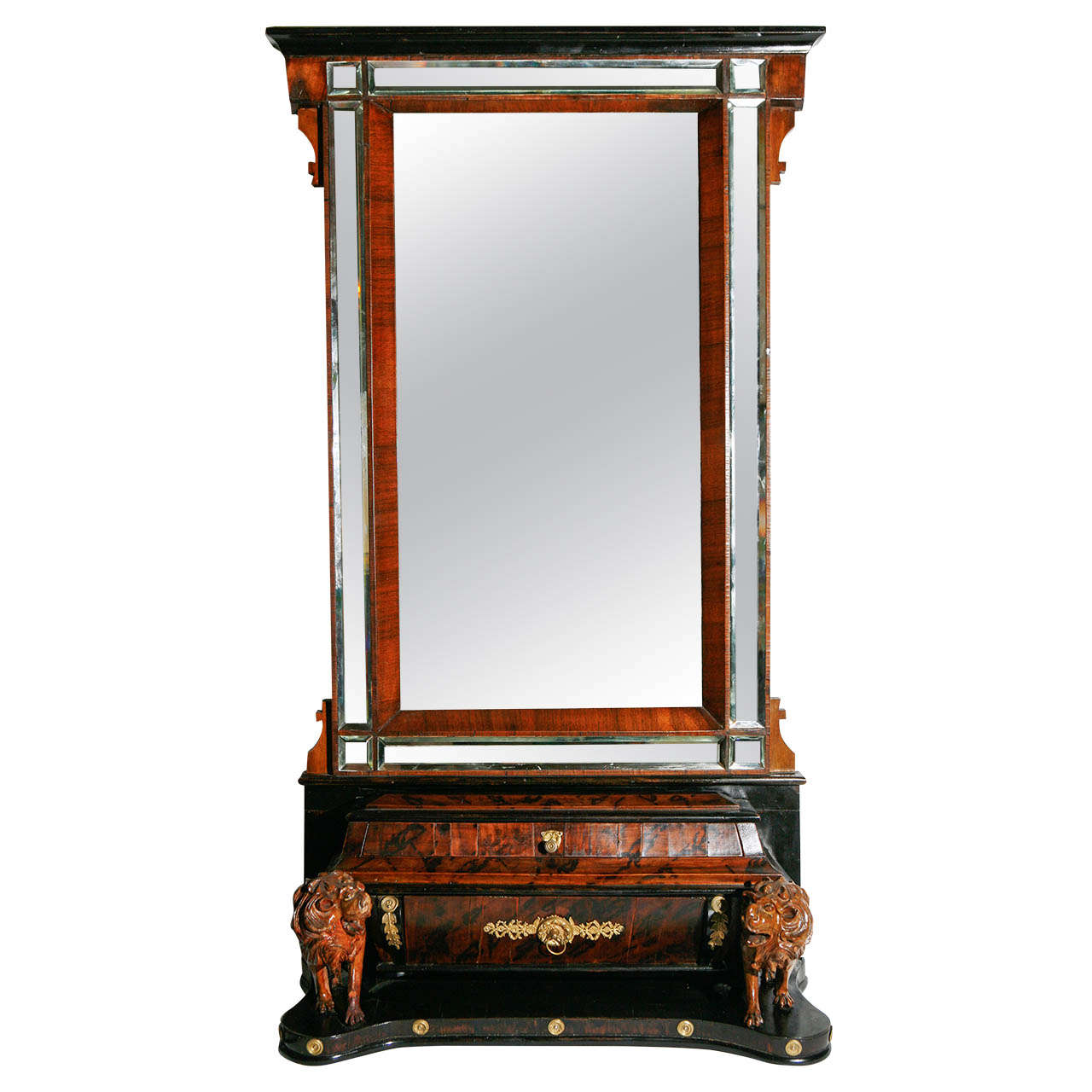 19th Century Italian Walnut Dressing Mirror