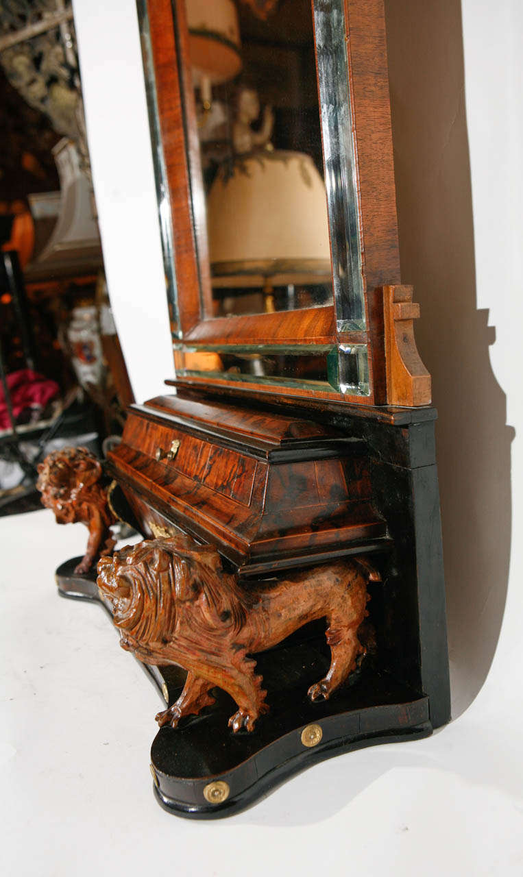 Miroir de coiffeuse italien en noyer du XIXe siècle en vente 5