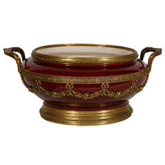 1900's French Sevres Oxblood Porcelain Center Bowl