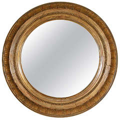 19th Century English Giltwood Round Mirror