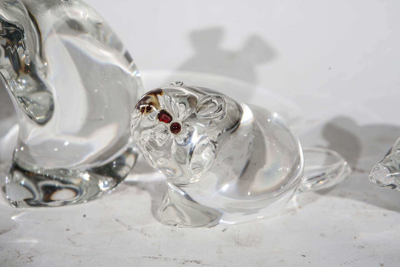 Gruppe von 5 Steuben Glas Tiere (20. Jahrhundert)