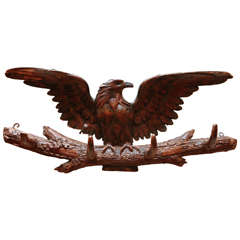19th c. French Carved Walnut Eagle Coat Hanger