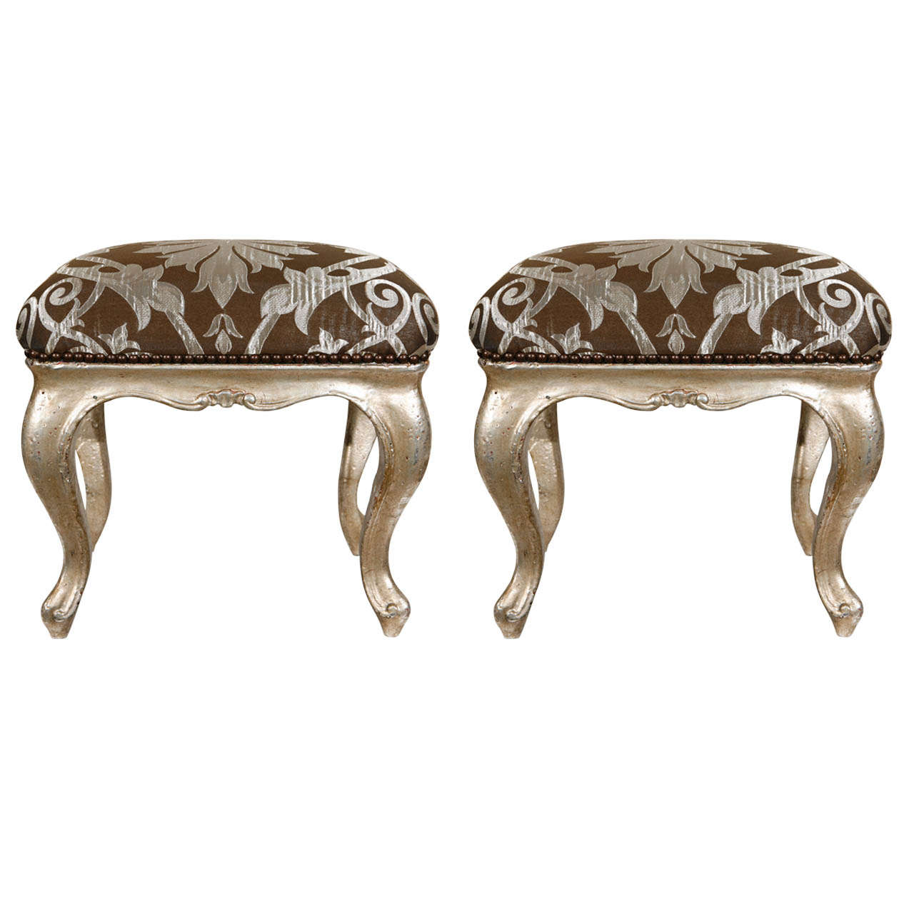Pair of Carved Wood Swedish Stools, 18th Century For Sale at 1stDibs